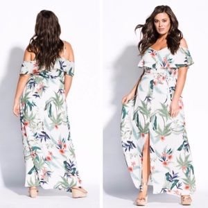 City Chic Bahamas Tropical Maxi Dress Size XXL 24